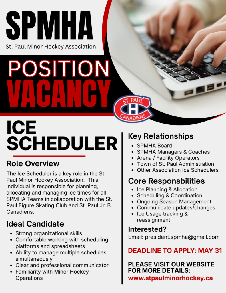 Ice Scheduler Position